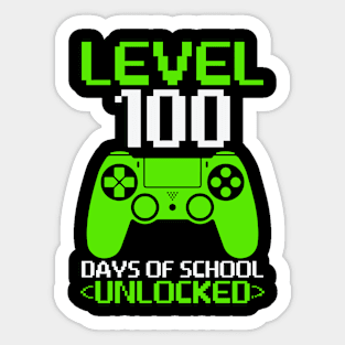 Level 100 Days Of School Unlocked - Student Gamer Sticker